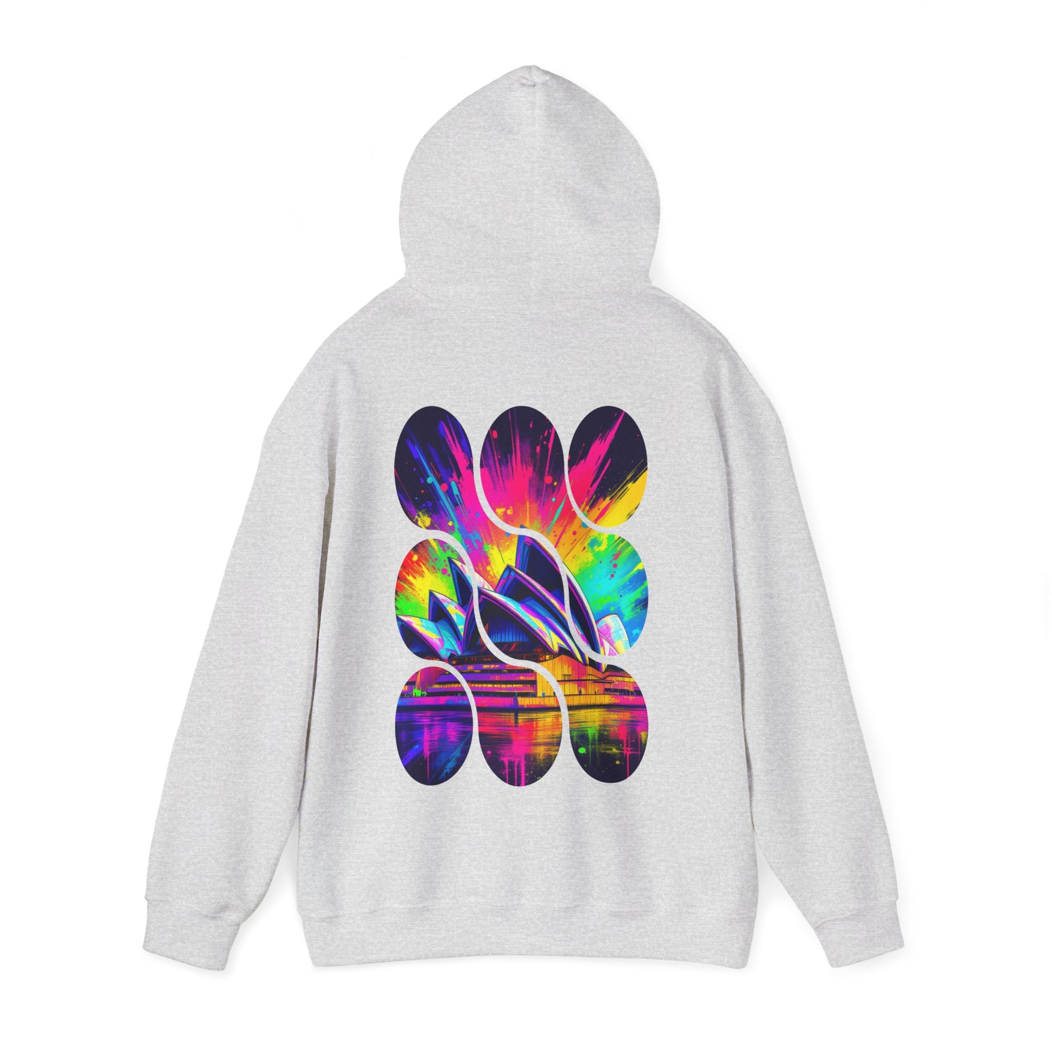 Colorful City View Abstract Hoodie with Eye-Catching Design, Perfect for Casual Wear, Art Lovers, Gift for Friends, Cozy Layering