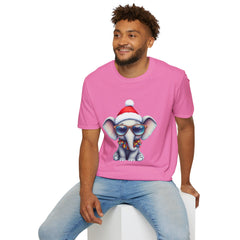 Cute Christmas Elephant T-Shirt, Unisex Holiday Tee, Fun Santa Shirt, Gift for Animal Lovers, Festive Apparel