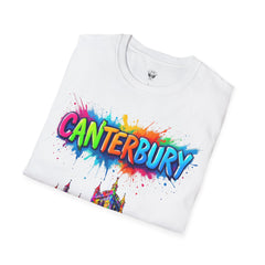 Canterbury Colorful T-Shirt | Vibrant Graphic Tee, Unisex Fashion, Travel Souvenir, Art Lovers Gift, Summer Wardrobe Essential