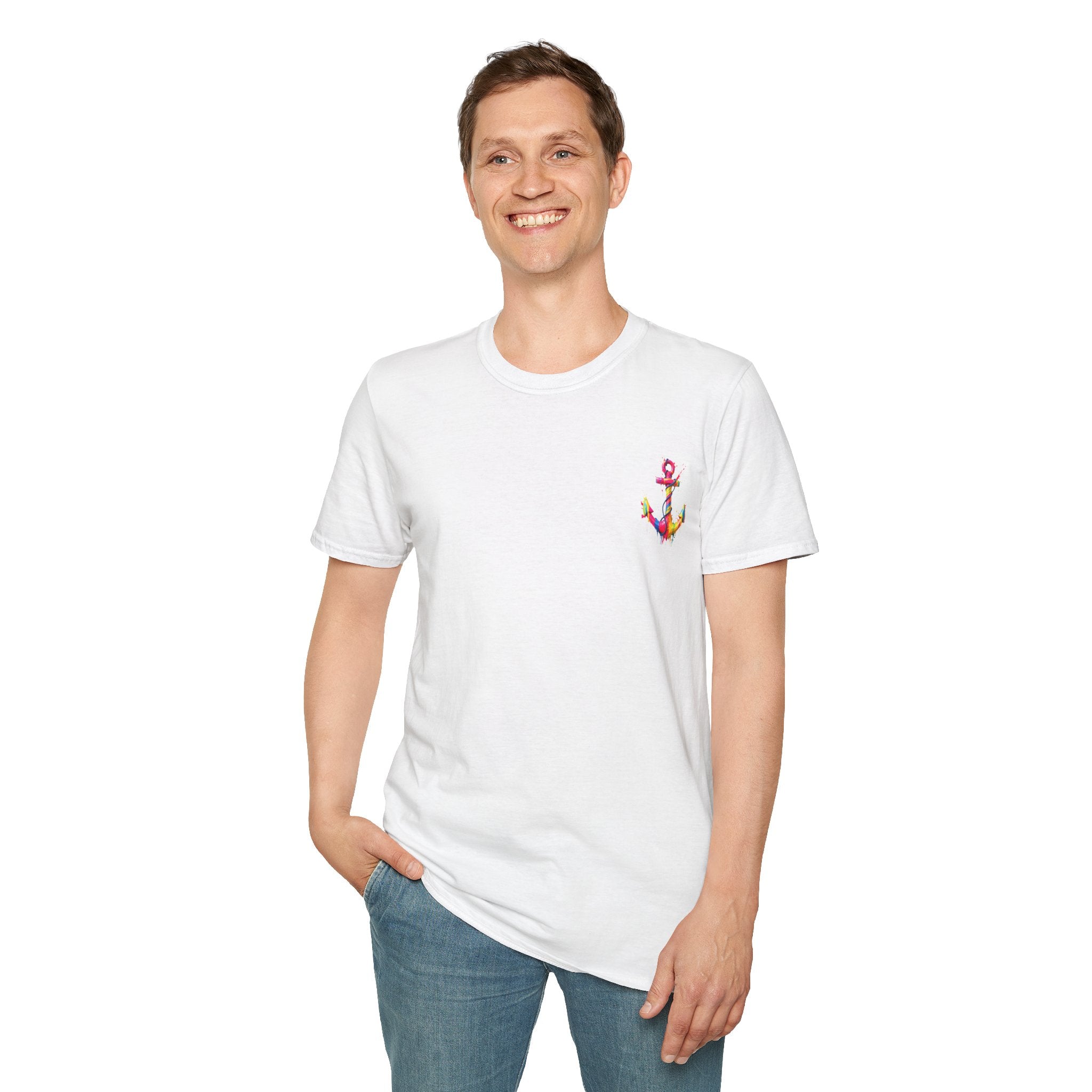 Colorful Anchor Design Unisex T-Shirt, Casual Tee, Nautical Gift, Beachwear, Summer Fashion, Gift for Sailors