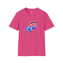 Musical Splash Unisex Softstyle T-Shirt | Gift for Music Lovers, Vibrant Art Tee, Trendy Music Shirt, Birthday Gift, Concert Wear