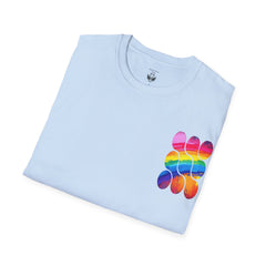 Vibrant Rainbow Softstyle T-Shirt, Unisex Pride Tee, LGBTQ+ Apparel, Colorful Casual Wear, Summer Festival Shirt