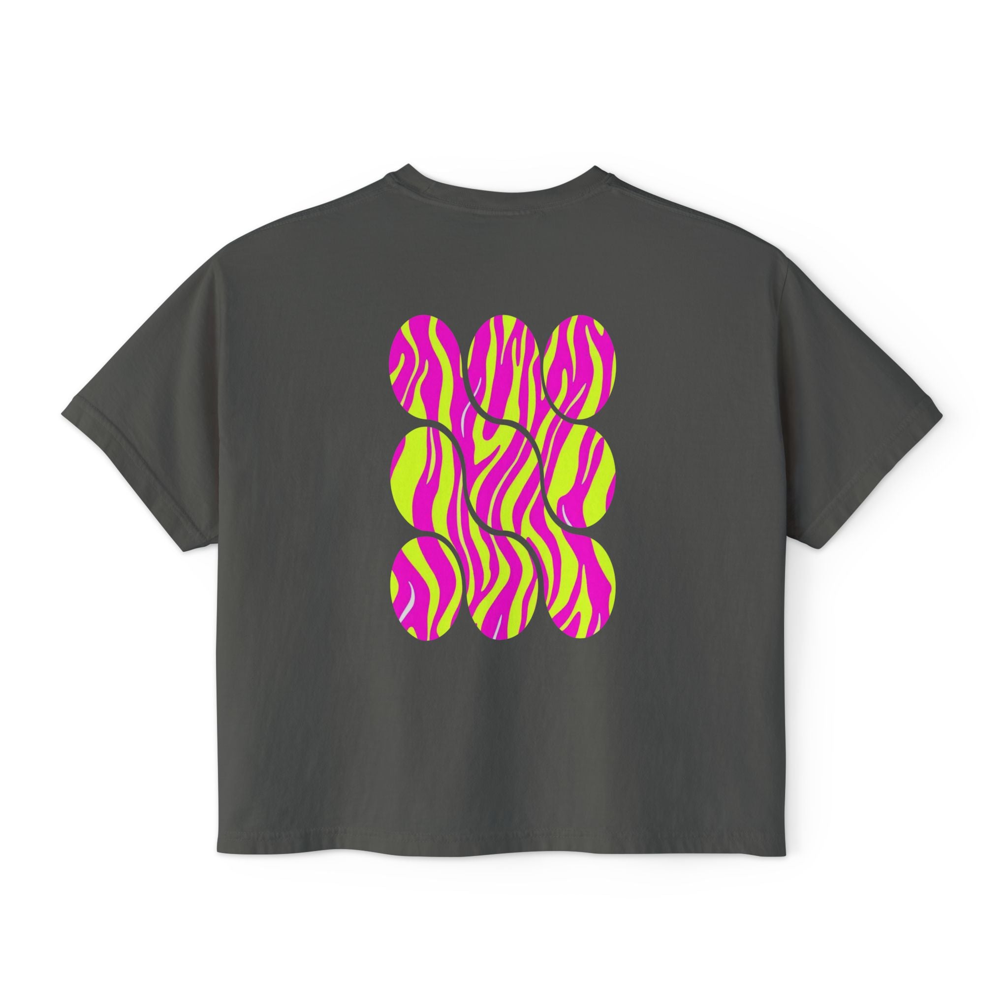 Women's Boxy Tee with Vibrant Heart and Pattern - Casual Summer Top, Gift for Her, Trendy Tee, Everyday Wear, Heart Print Shirt