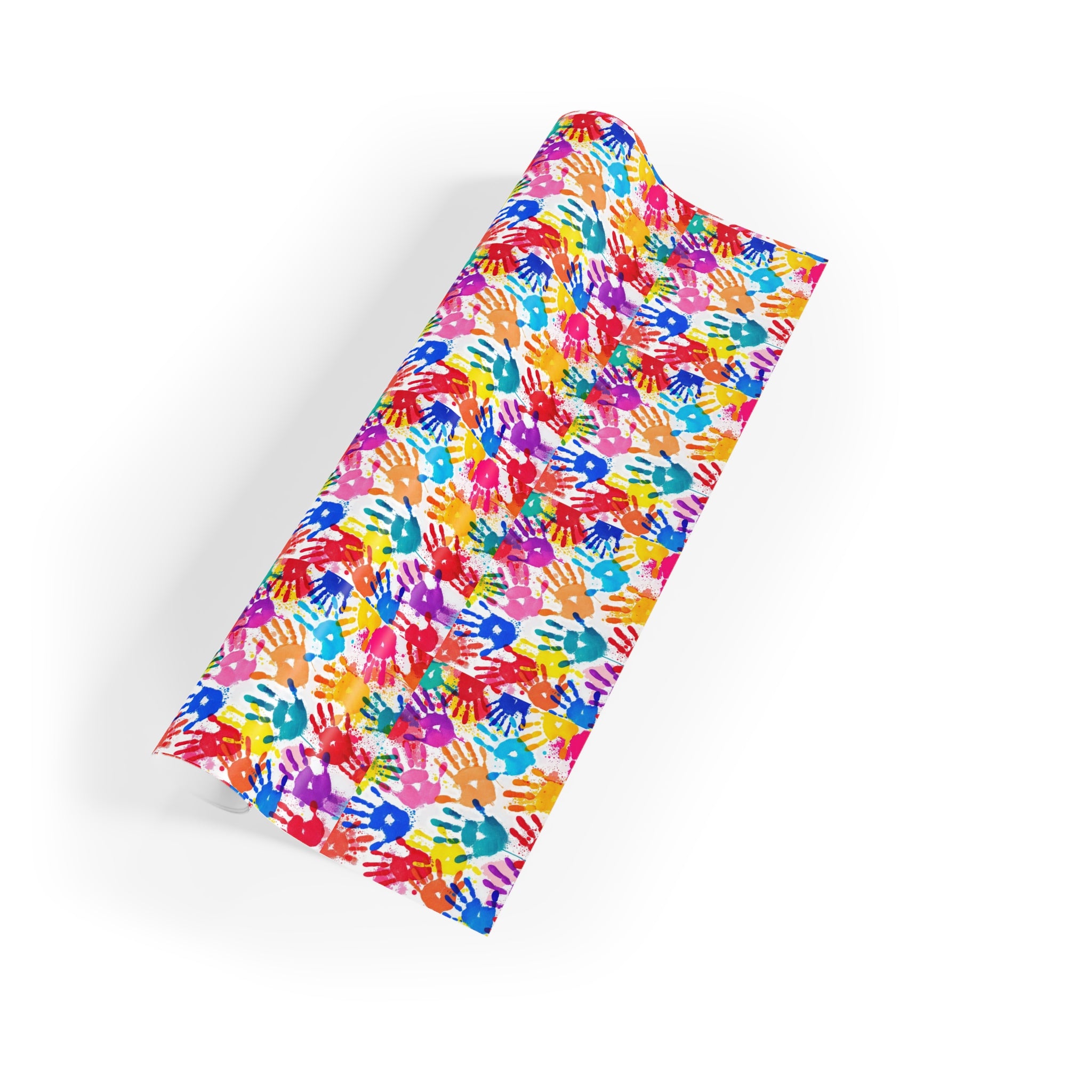 Colorful Handprint Gift Wrapping Paper Roll - Perfect for Kids' Parties & Celebrations