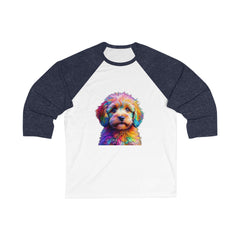 Colorful Dog Lover's Baseball Tee, Pet Lover Gift, Unique Graphic Shirt, Casual Wear, Birthday Gift, Animal Lover Apparel