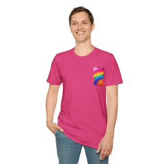 Vibrant Rainbow Softstyle T-Shirt, Unisex Pride Tee, LGBTQ+ Apparel, Colorful Casual Wear, Summer Festival Shirt