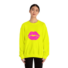 Kiss Mark Crewneck Sweatshirt - Cute Fashion for Her, Cozy Gift Idea, Valentine's Day, Overall Style, Relaxed Fit