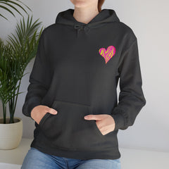 Vibrant Heart Print Hoodie - Funky Sweatshirt for Cozy Days, Perfect for Gifts, Casual Wear, Festivals, and Everyday Comfort
