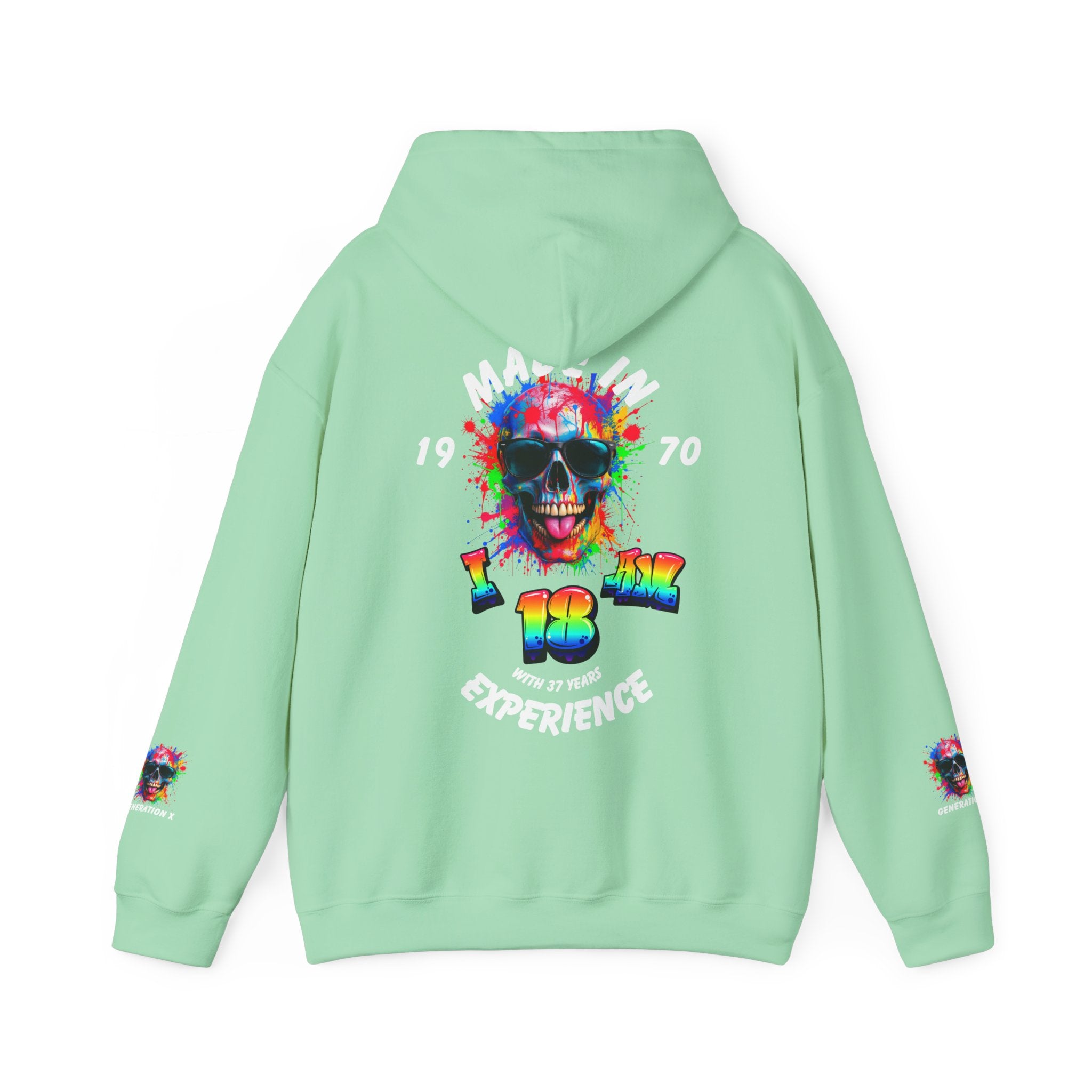 Colorful Retro Skull Hoodie, Unisex Heavy Blend Sweatshirt, Gift for Birthday, Casual Wear, Vintage Style