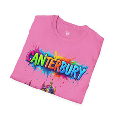 Canterbury Colorful T-Shirt | Vibrant Graphic Tee, Unisex Fashion, Travel Souvenir, Art Lovers Gift, Summer Wardrobe Essential
