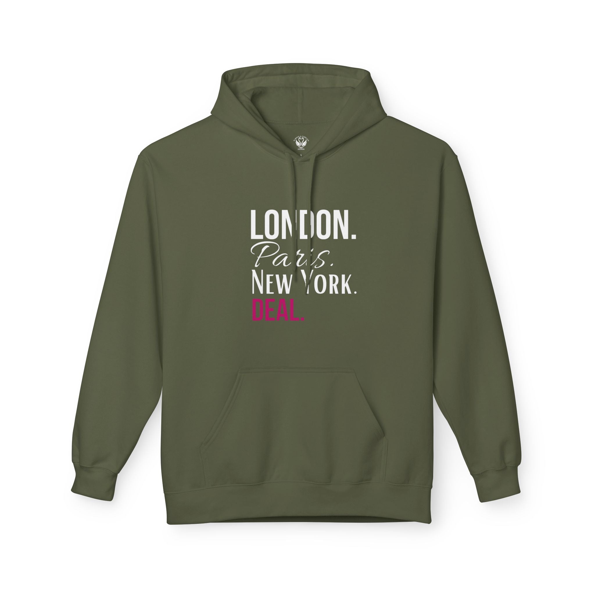 Travel-Inspired Unisex Hoodie - London Paris New York Deal, Urban Fashion, Cozy Sweatshirt, Gift for Travelers, Everyday Wear