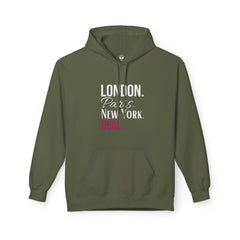 Travel-Inspired Unisex Hoodie - London Paris New York Deal, Urban Fashion, Cozy Sweatshirt, Gift for Travelers, Everyday Wear