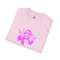 Rockin' Monkey Unisex Softstyle T-Shirt | Fun Graphic Tee | Great Gift for Music Lovers | Perfect for Parties & Casual Wear