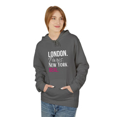 Travel-Inspired Unisex Hoodie - London Paris New York Deal, Urban Fashion, Cozy Sweatshirt, Gift for Travelers, Everyday Wear