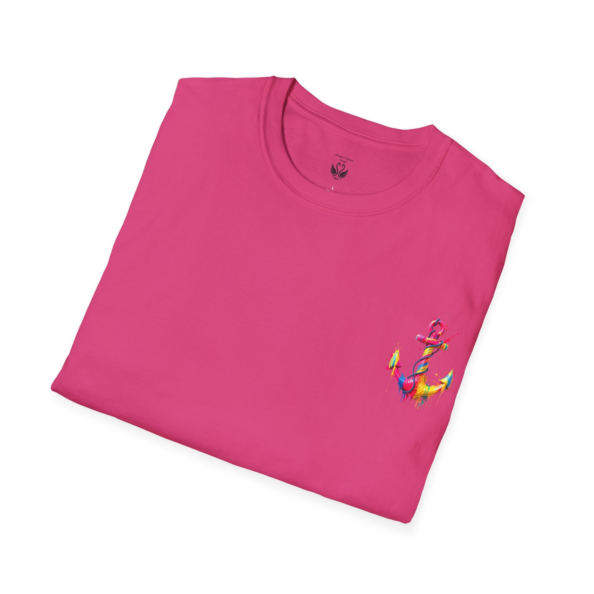 Colorful Anchor Design Unisex T-Shirt, Casual Tee, Nautical Gift, Beachwear, Summer Fashion, Gift for Sailors