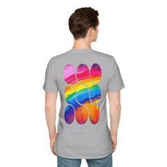 Vibrant Rainbow Softstyle T-Shirt, Unisex Pride Tee, LGBTQ+ Apparel, Colorful Casual Wear, Summer Festival Shirt