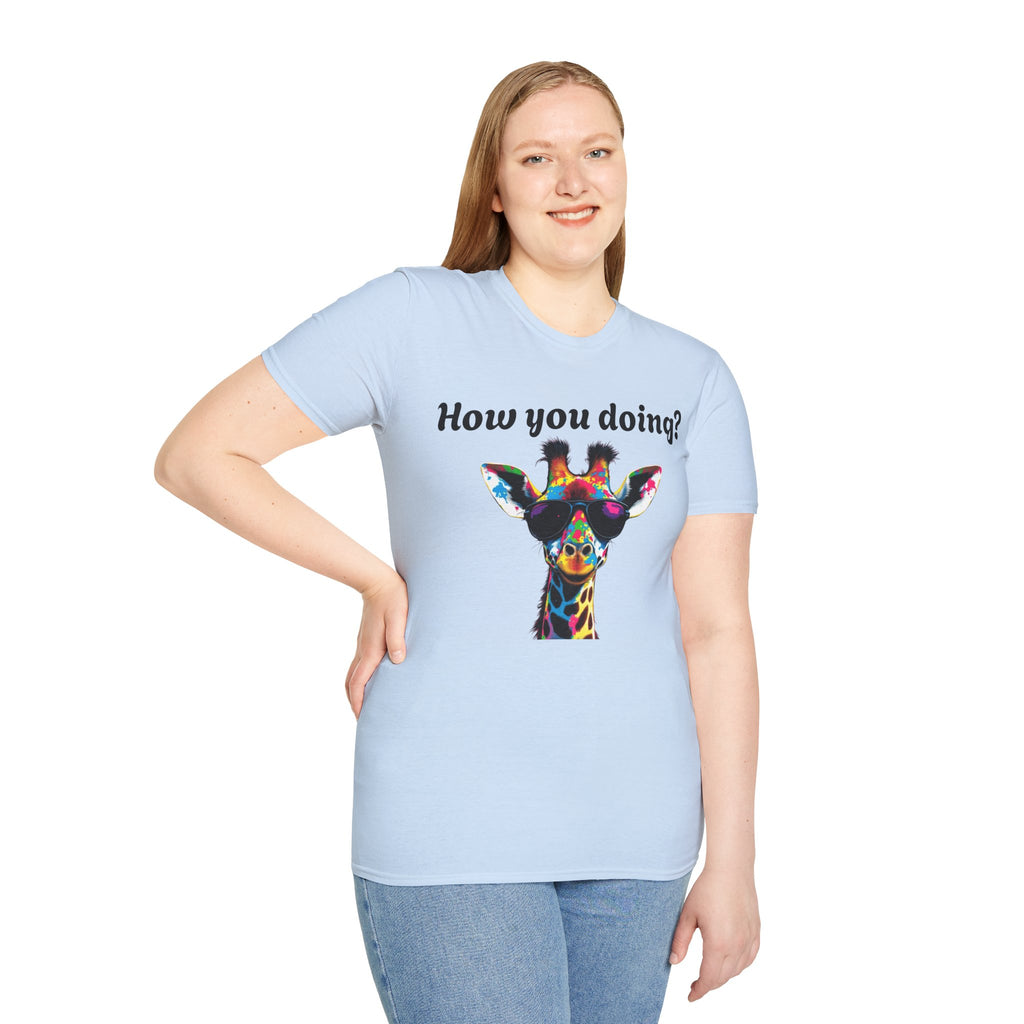 Colorful Giraffe T-Shirt: Fun Animal Tee, Gift for Animal Lovers, Quirky Statement Shirt, Cute Graphic Tee, Unique Birthday Present