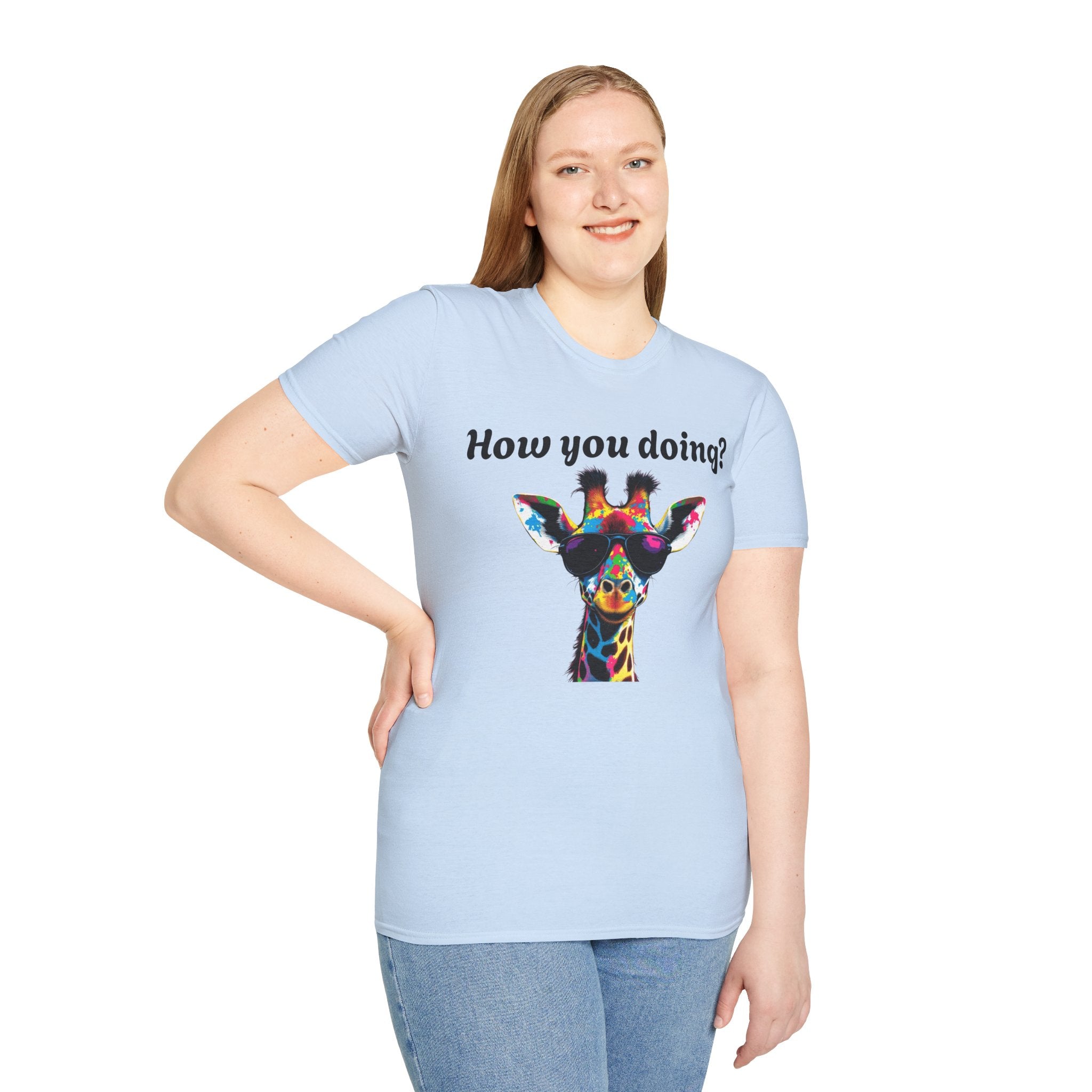 Colorful Giraffe T-Shirt: Fun Animal Tee, Gift for Animal Lovers, Quirky Statement Shirt, Cute Graphic Tee, Unique Birthday Present