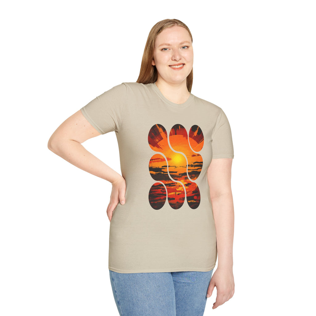 Sunset Inspired Unisex T-Shirt, Colorful Graphic Tee, Retro Summer Apparel, Gift for Friends, Casual Weekend Wear