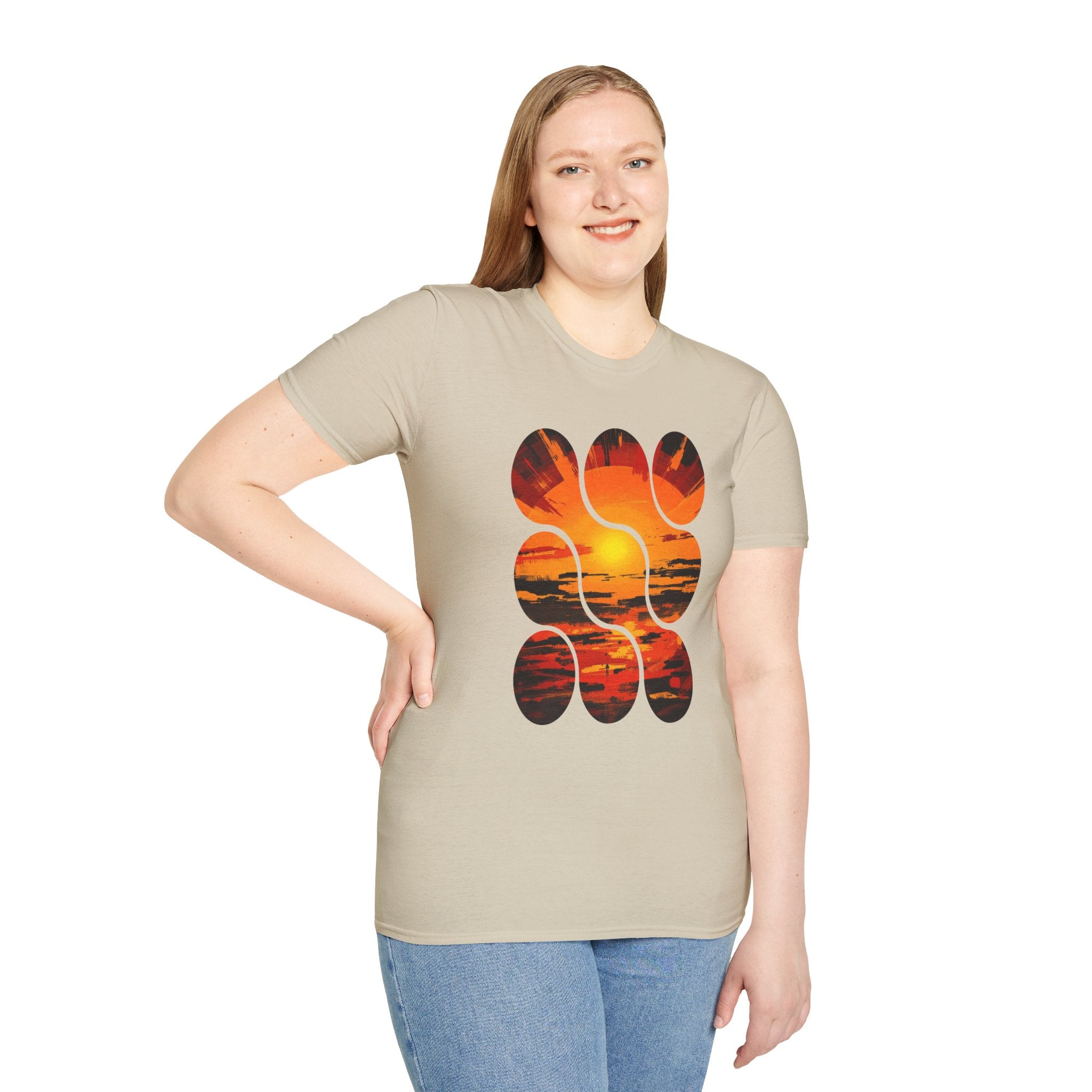 Sunset Inspired Unisex T-Shirt, Colorful Graphic Tee, Retro Summer Apparel, Gift for Friends, Casual Weekend Wear