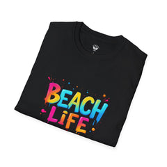Beach Life Unisex Softstyle T-Shirt, Summer Vibes, Casual Wear, Beach Vacation, Gift for Beach Lovers