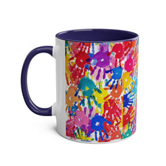Vibrant Handprint Coffee Mug - 11oz Colorful Gift for Kids & Families