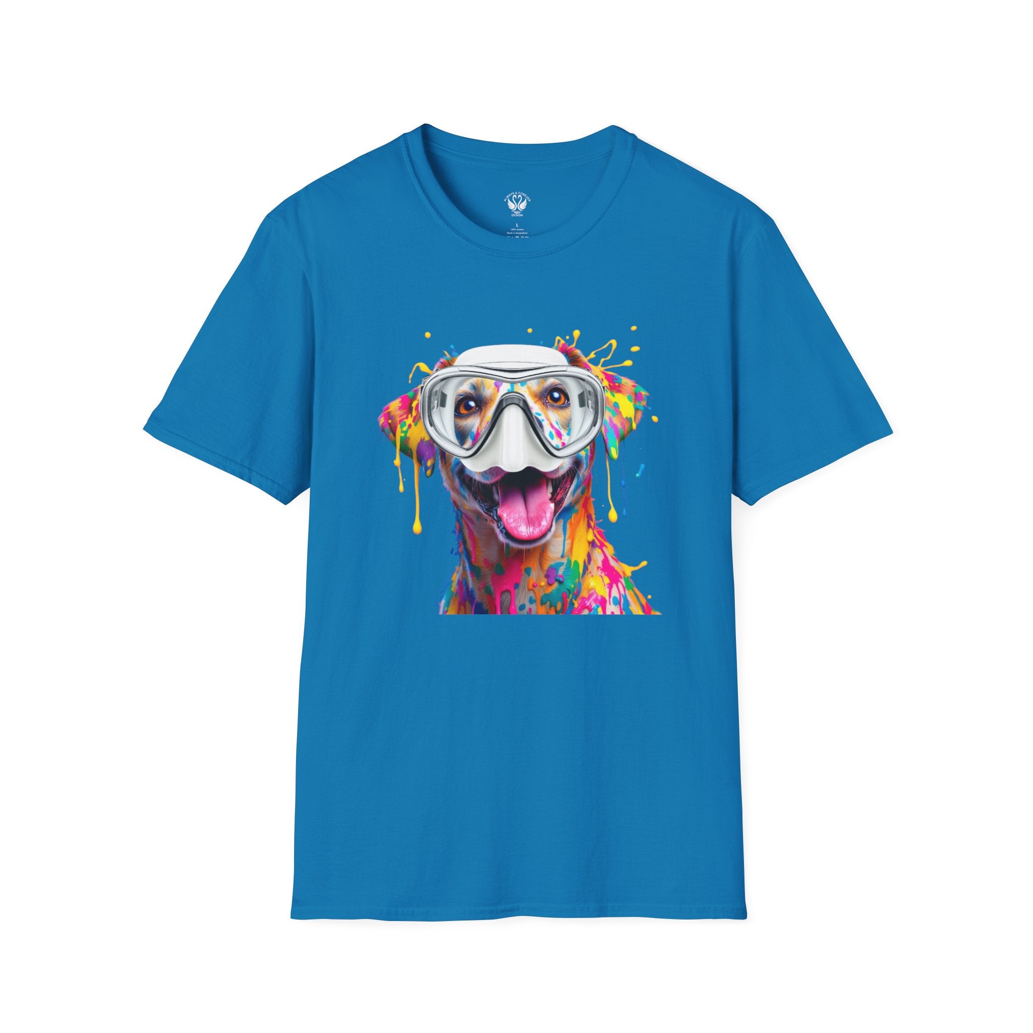 Vibrant Dog Art Unisex T-Shirt – Cute Pet Lover Gift, Animal Artwork Tee, Colorful Dog Graphic Top, Unique Gift for Dog Owners