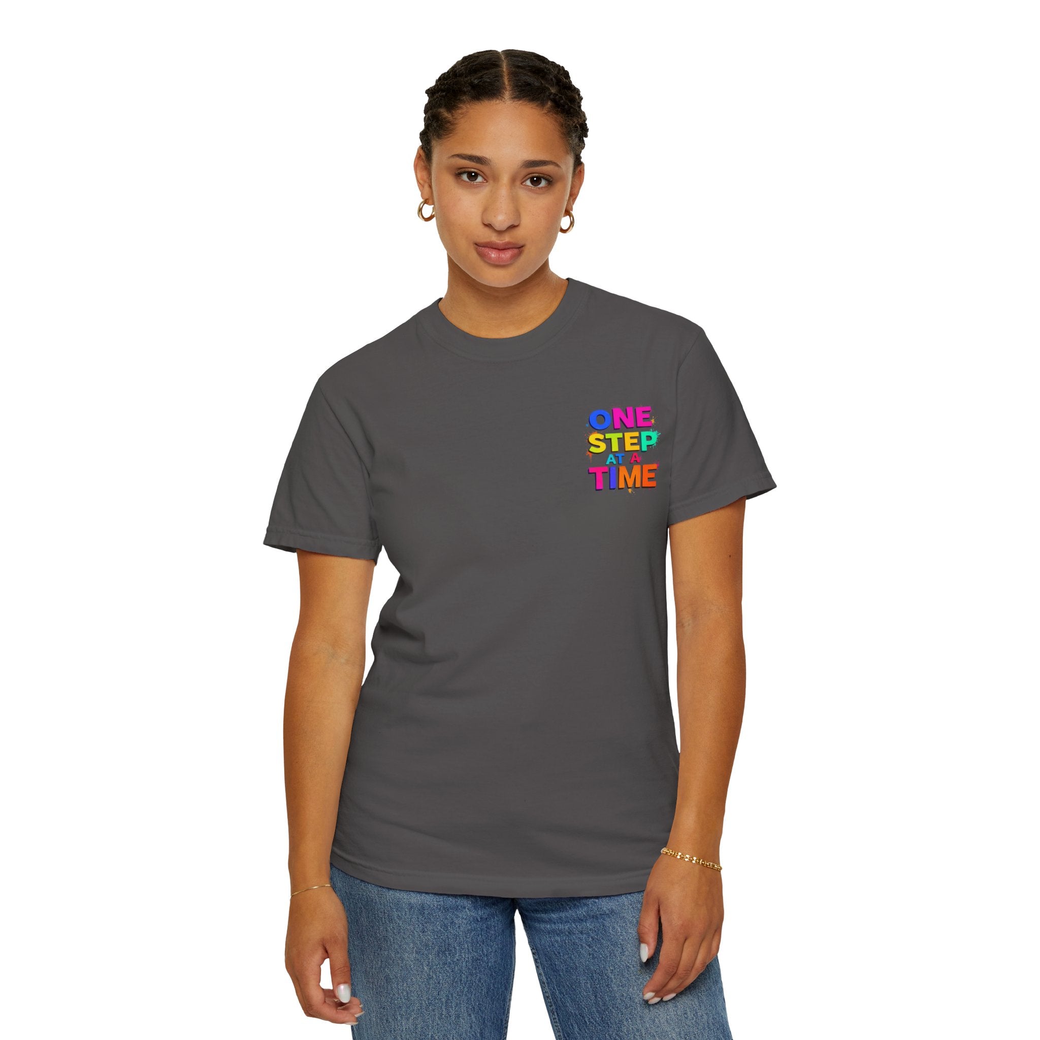 One Step at a Time Graphic T-Shirt, Unisex Vintage Tee, Perfect for Festivals, Beach Days, and Casual Wear, Gift for Sun Lovers