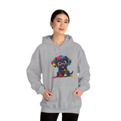 Colorful Puppy Sweatshirt - Cozy Pet Lover Hoodie, Gift for Dog Owners, Birthday Present, Dog-Themed Apparel, Animal Lover Fashion