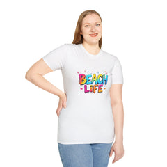 Beach Life Unisex Softstyle T-Shirt, Summer Vibes, Casual Wear, Beach Vacation, Gift for Beach Lovers