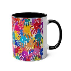 Vibrant Handprint Coffee Mug - 11oz Colorful Gift for Kids & Families