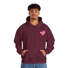 Vibrant Heart Print Hoodie - Funky Sweatshirt for Cozy Days, Perfect for Gifts, Casual Wear, Festivals, and Everyday Comfort