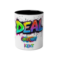 Colorful Graffiti Coffee Mug - 11oz Two-Tone "DEAL Canterbury"