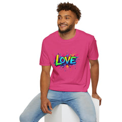 Colorful Love Unisex T-Shirt, Casual Wear, Gift for Him/Her, Valentine's Day, Family Reunion, Streetwear