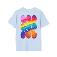Vibrant Rainbow Softstyle T-Shirt, Unisex Pride Tee, LGBTQ+ Apparel, Colorful Casual Wear, Summer Festival Shirt
