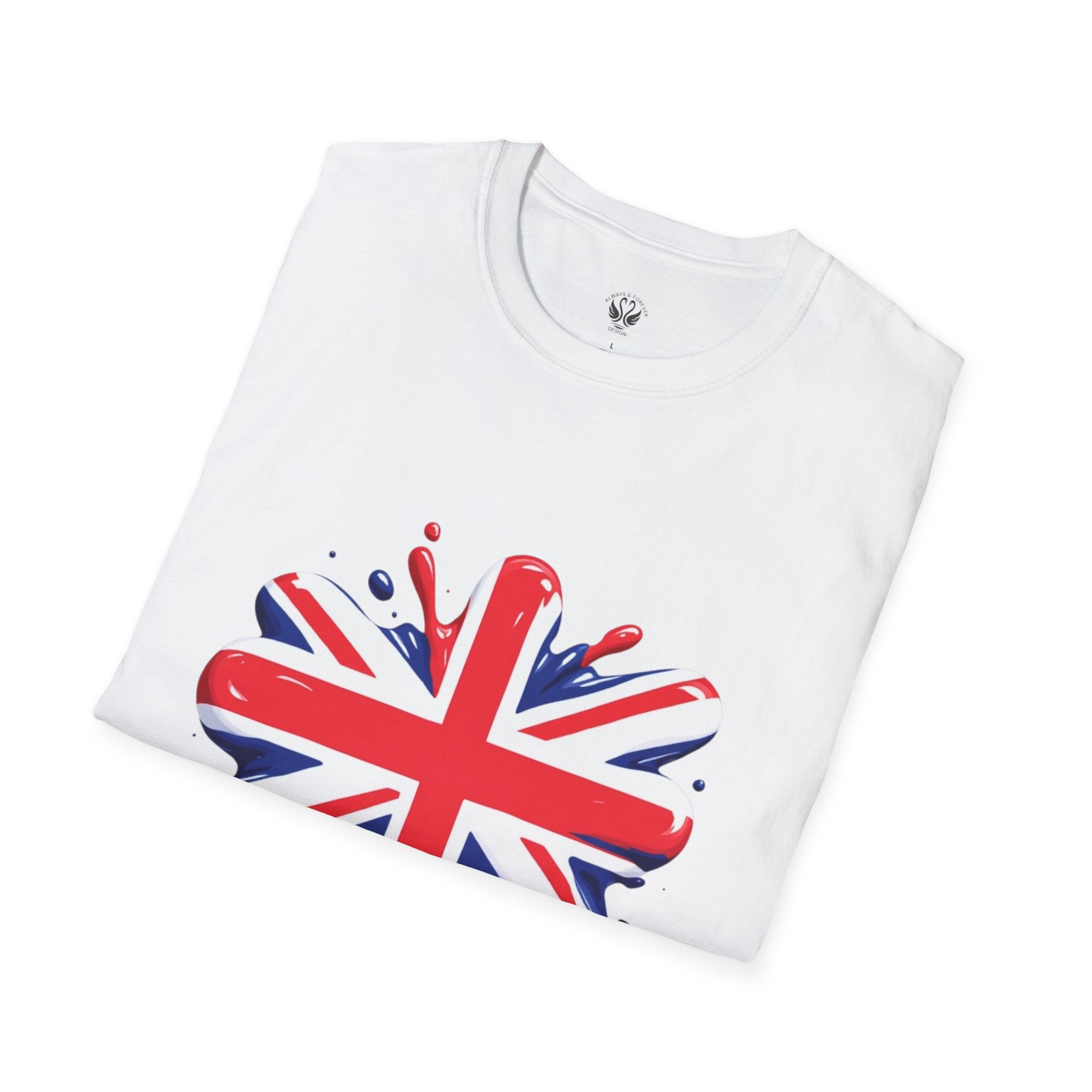 Union Jack Splash T-Shirt, UK Pride Shirt, Travel Souvenir Tee, Cultural Heritage Fashion, Gift for England Fans