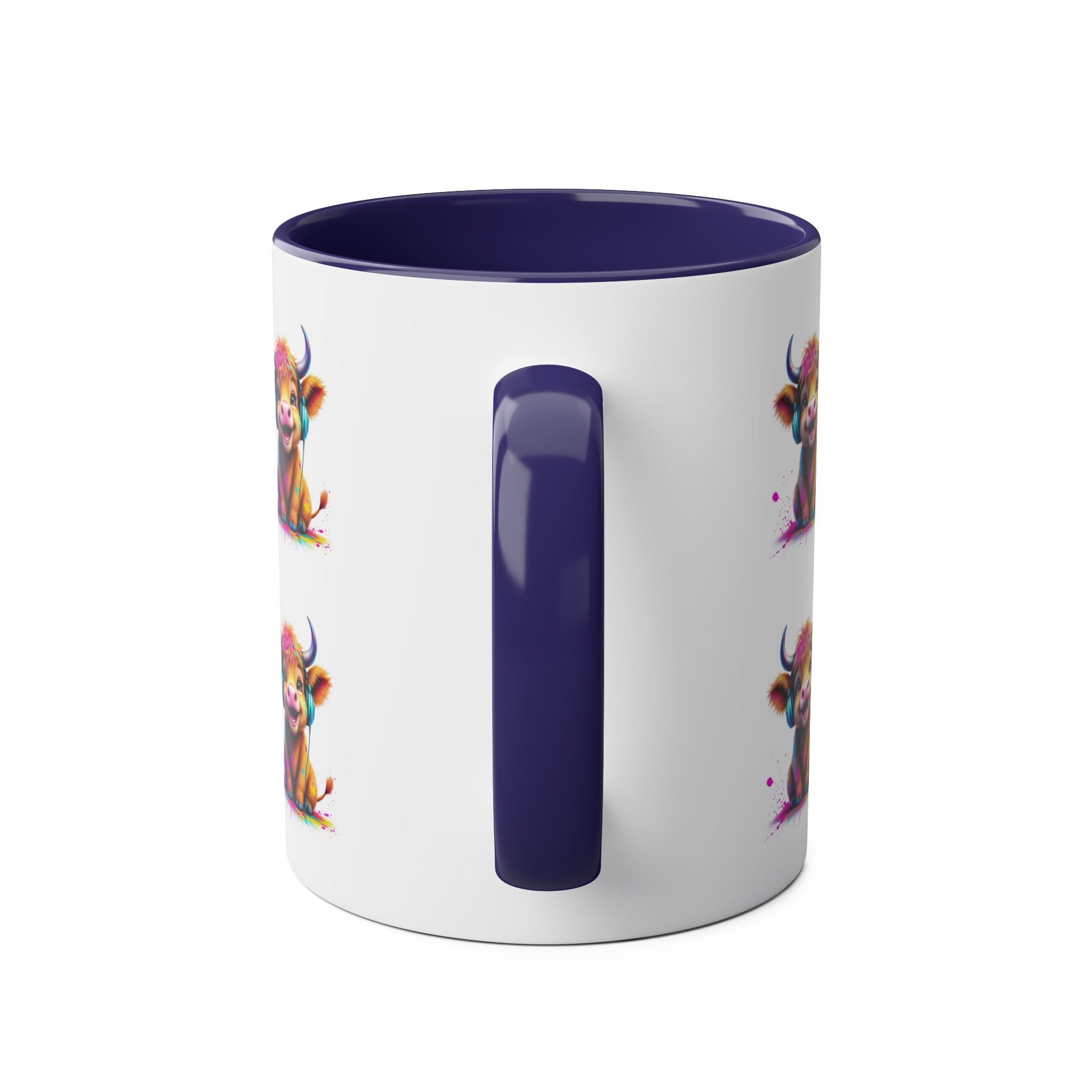 Playful Highland Cow Mug, Cute Coffee Cup for Animal Lovers, Gift for Birthdays, Cow Decor, Fun Kitchenware, Colorful Drinkware