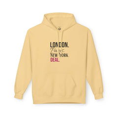 Stylish Travel Cities Hoodie - London, Paris, New York Design, Cozy Unisex Sweatshirt, Travel Lover Gift, Trendy Fashion