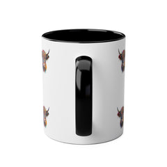 Vibrant Highland Cow Coffee Mug - Colorful Two-Tone 11oz Drinkware