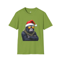 Cool Gorilla Santa T-Shirt | Funny Holiday Tee | Unisex Gift for Christmas, Party Wear, Family Gathering, Casual Style