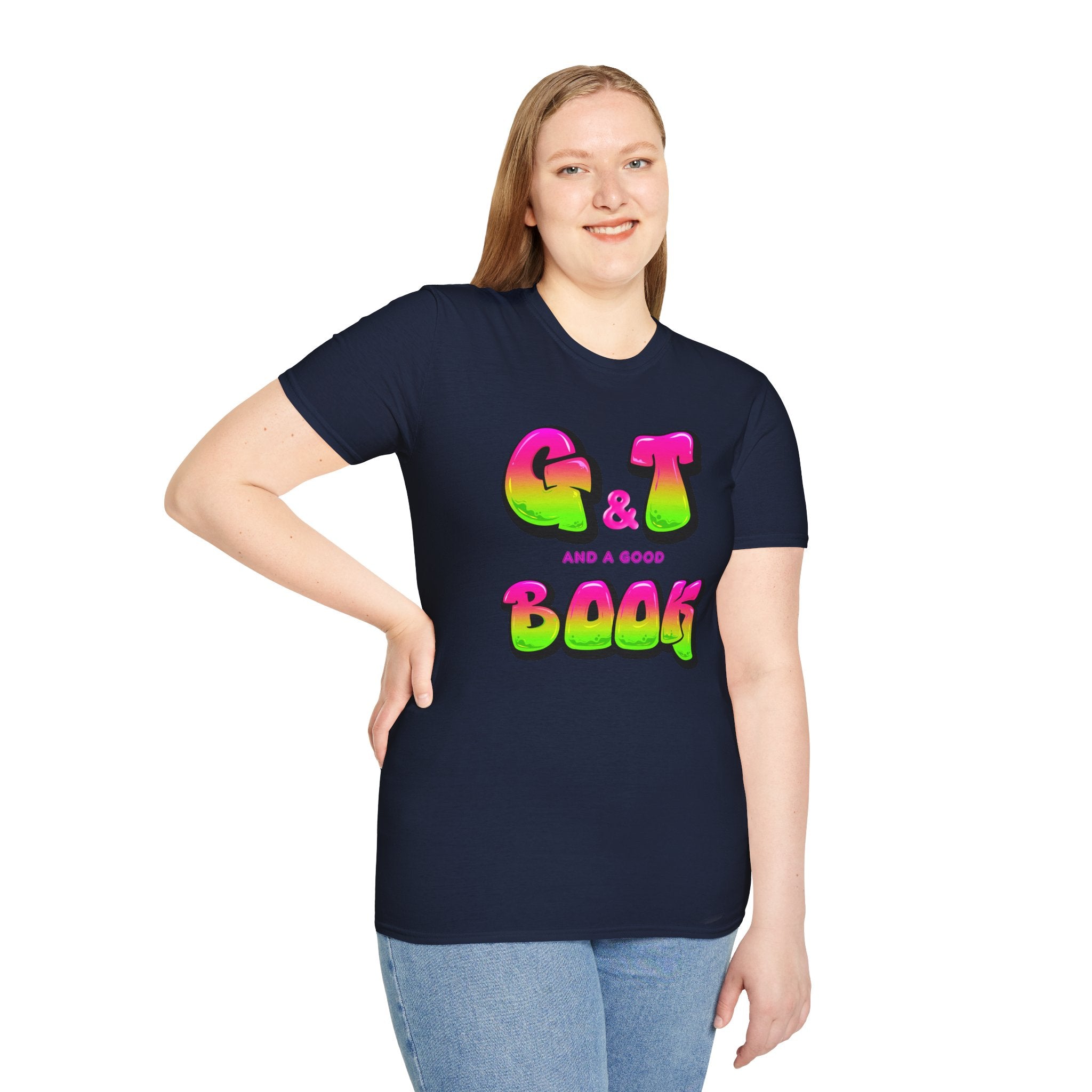 Colorful G&T Book Lover Unisex T-Shirt, Summer Vibes Tee, Gift for Readers, Casual Wear, Fun Graphic Top