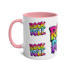 Colorful Rock & Roll Coffee Mug - 11oz Two-Tone Mug for Music Lovers