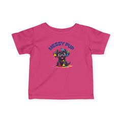 Messy Pup Infant Tee - Cute Animal Graphic T-Shirt for Kids