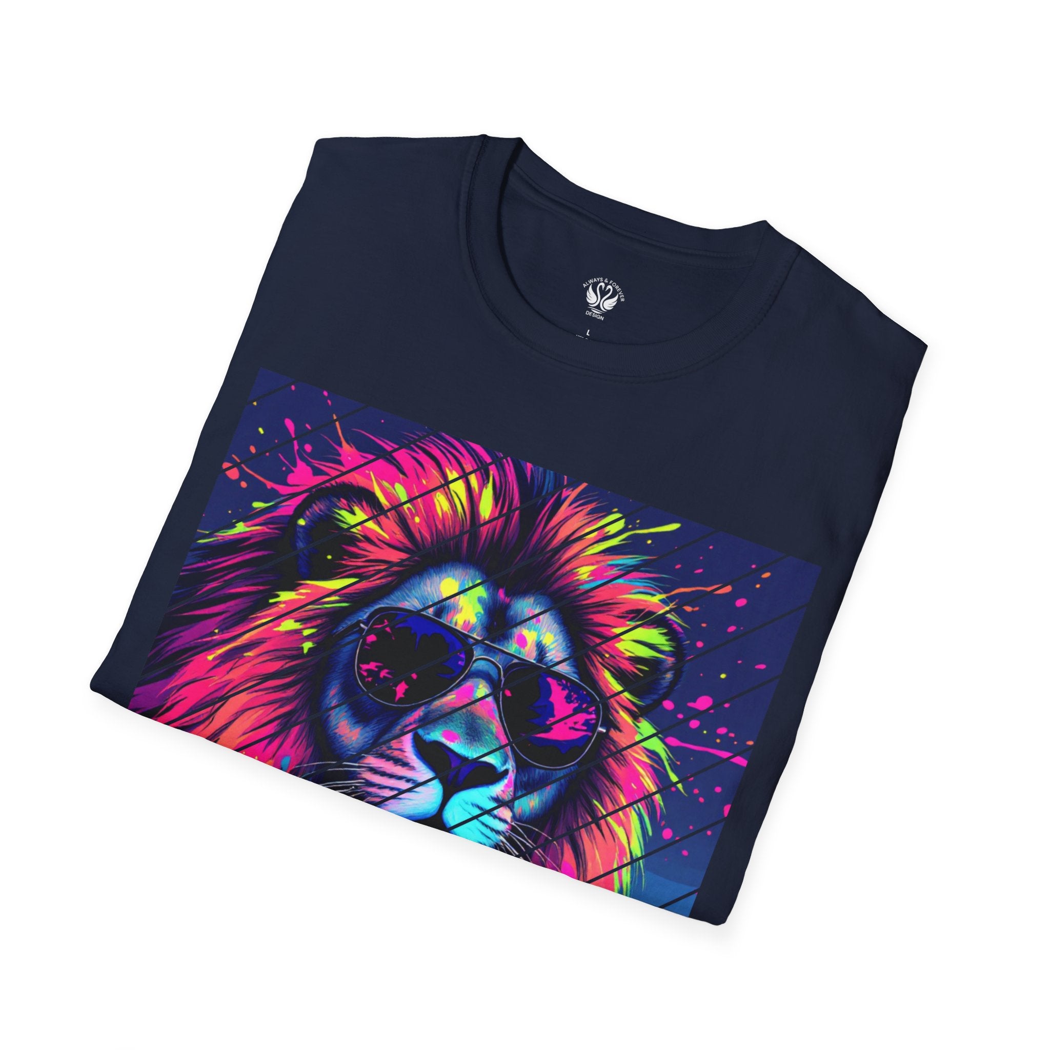 Vibrant Lion Graphic T-Shirt, Colorful Unisex Tee, Gift for Animal Lovers, Trendy Casual Wear, Perfect for Birthdays and Celebrations