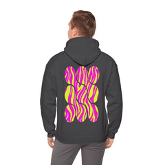 Vibrant Heart Print Hoodie - Funky Sweatshirt for Cozy Days, Perfect for Gifts, Casual Wear, Festivals, and Everyday Comfort