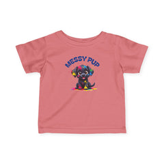 Messy Pup Infant Tee - Cute Animal Graphic T-Shirt for Kids