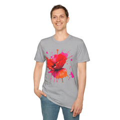 Vibrant Poppy Unisex T-Shirt, Colorful Art Tee, Summer Fashion, Gift for Nature Lovers, Casual Wear, Statement Piece