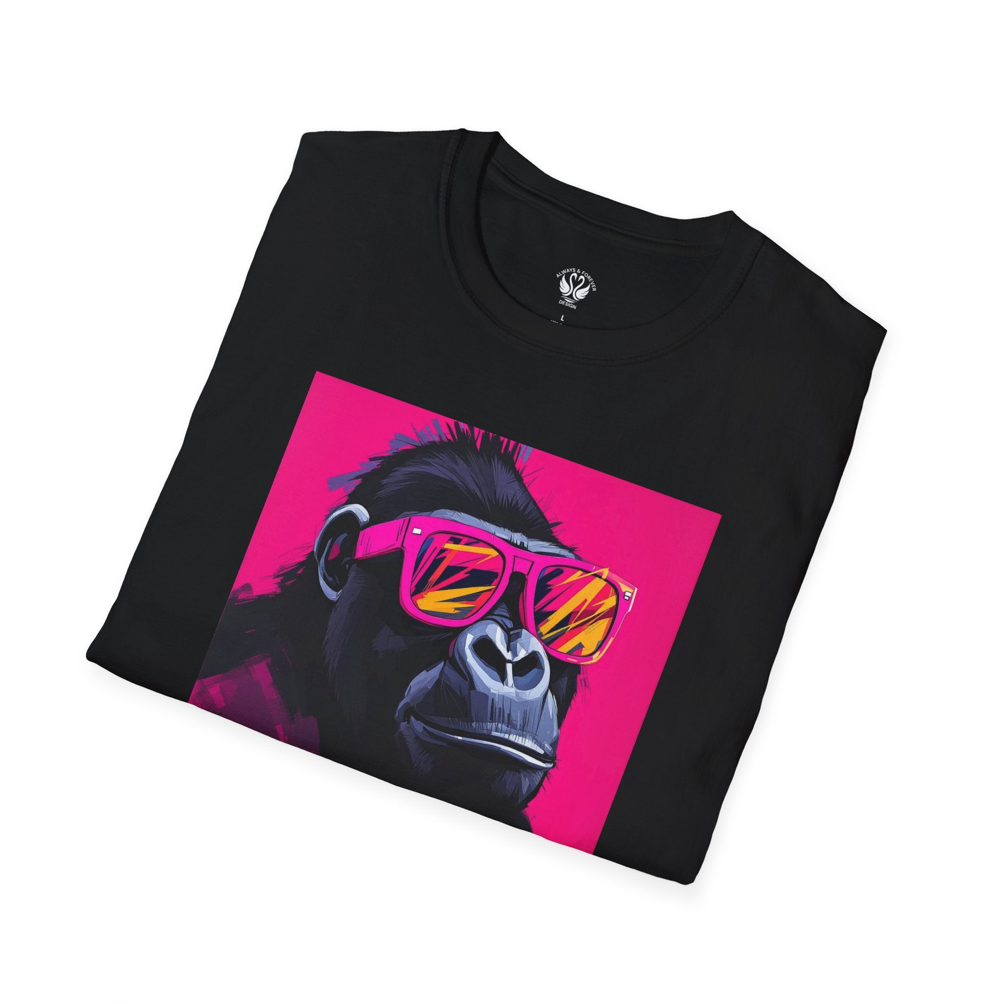 Retro Gorilla Graphic T-Shirt, Fun Animal Tee, Unisex Casual Wear, Birthday Gift, Summer Styles, Festival Fashion