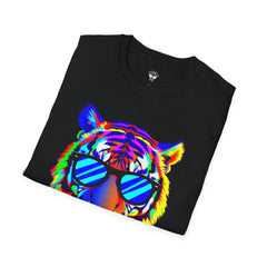 Colorful Tiger Graphic T-Shirt, Fun Apparel, Gift for Animal Lovers, Casual Wear, Summer Fashion, Festival Outfit