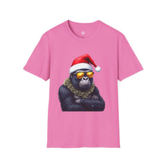 Cool Gorilla Santa T-Shirt | Funny Holiday Tee | Unisex Gift for Christmas, Party Wear, Family Gathering, Casual Style